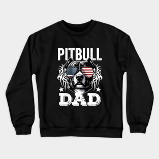 Pitbull Dad USA Flag Crewneck Sweatshirt